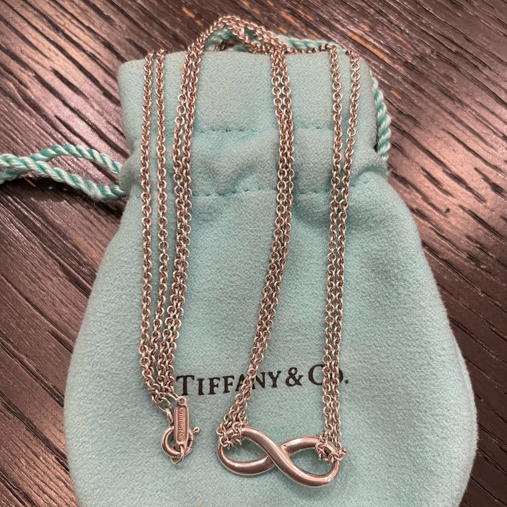 16” Infinity Double Chain Sterling Silver Necklace